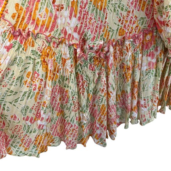 Poupette St‎ Barth Tesorino Mini Dress Floral Print Yellow Marigold One Size - Picture 5 of 15
